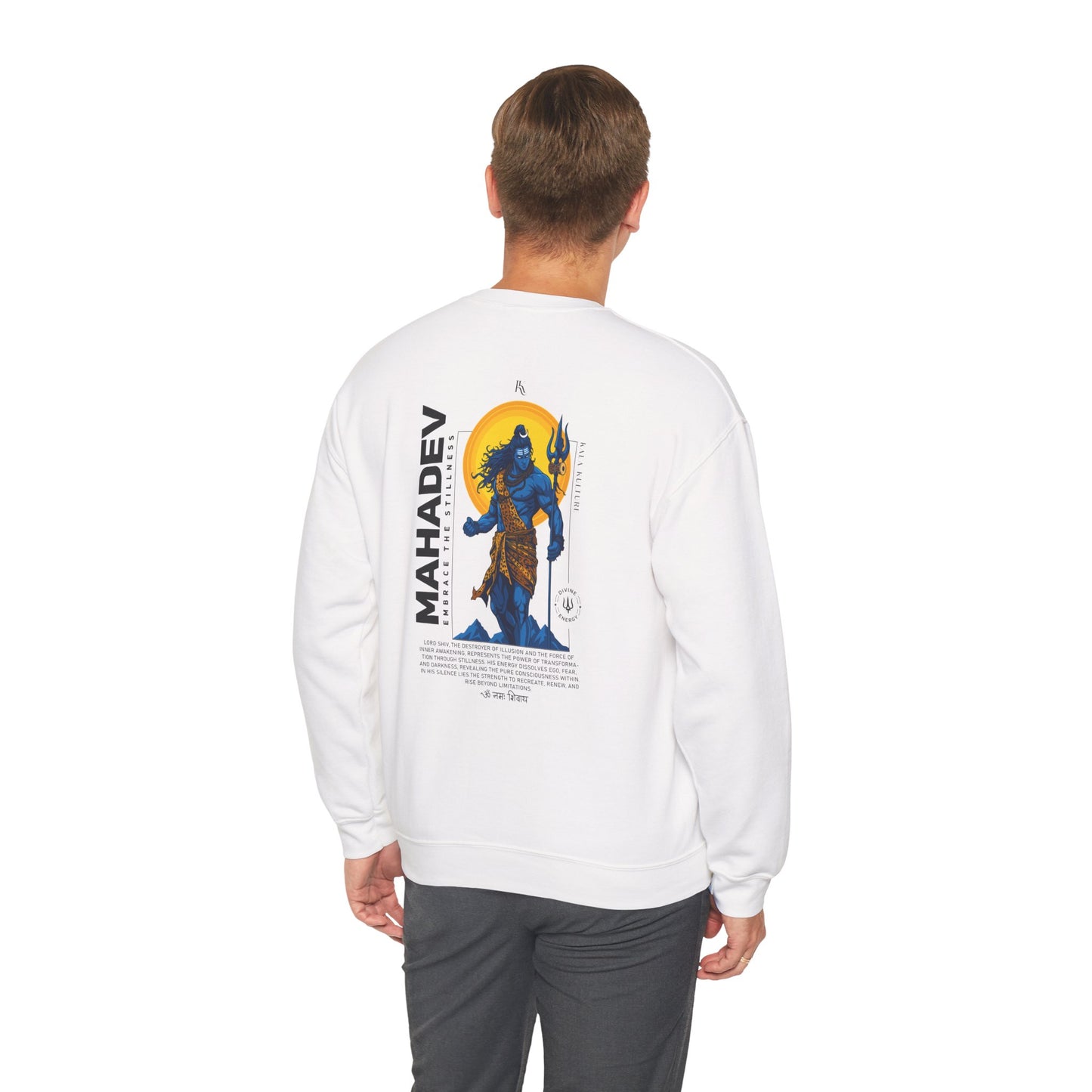 Mahadev Graphic Sweatshirt — Shiva Trident Illustration Tee