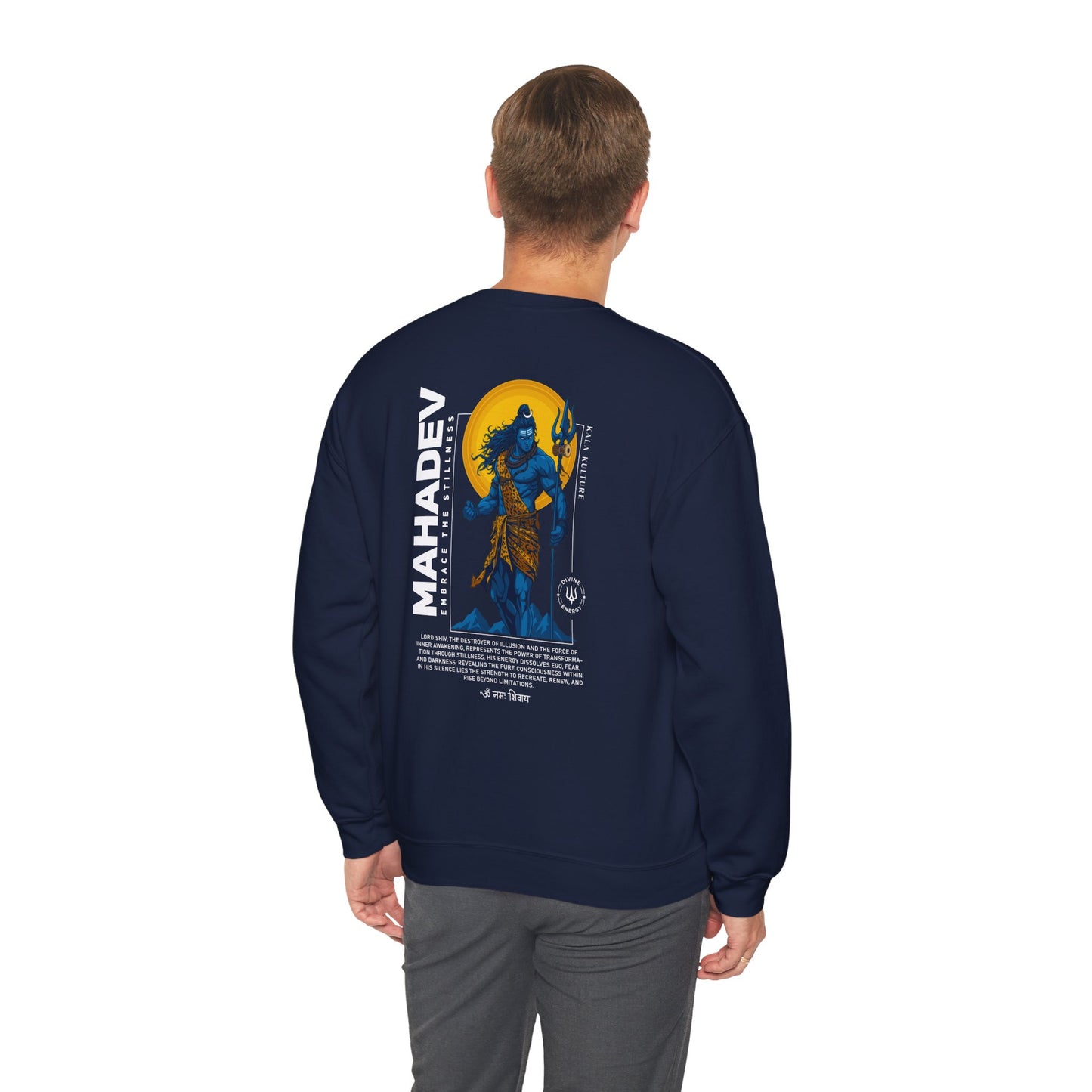 Mahadev Graphic Sweatshirt — Shiva Trident Illustration Tee