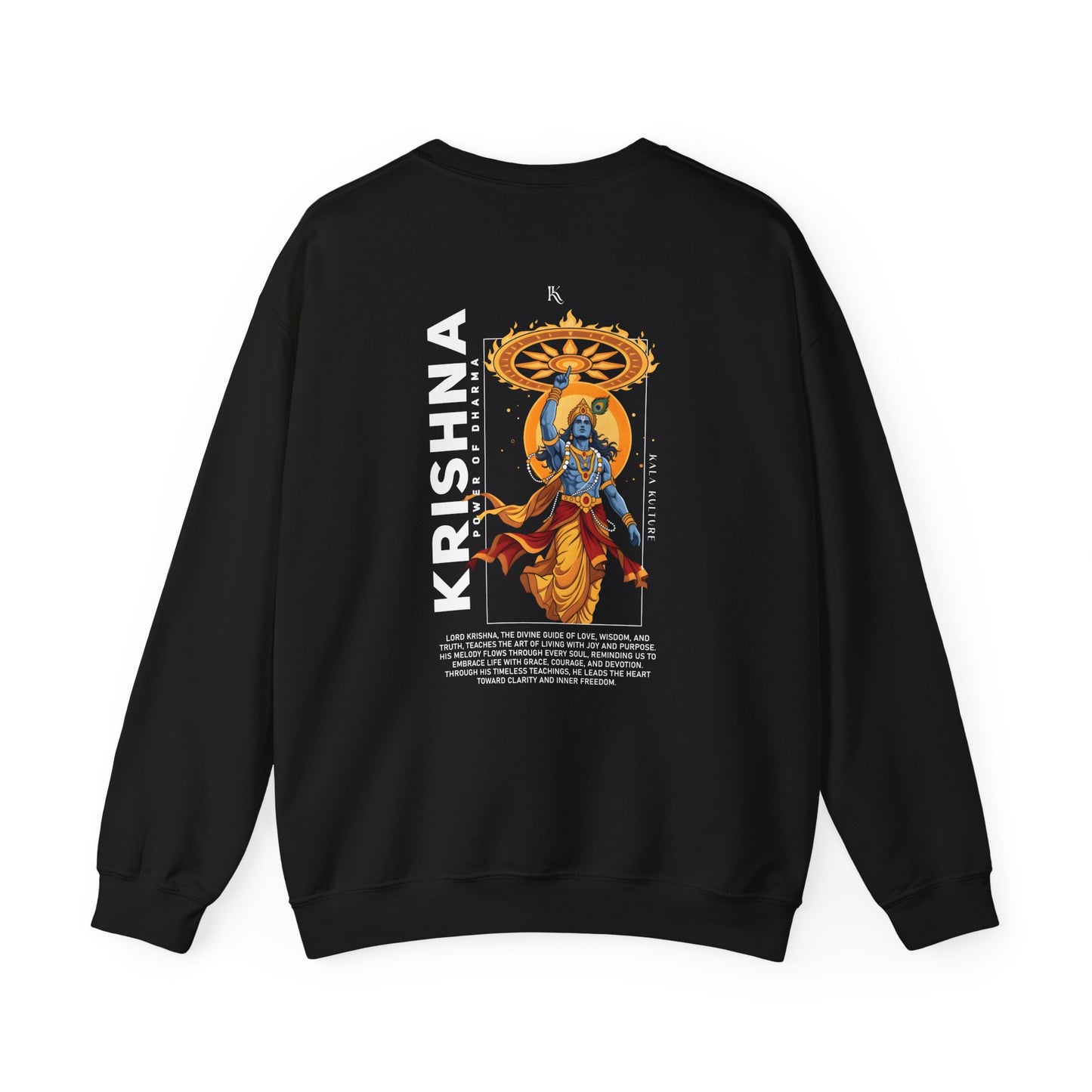 Krishna Graphic Sweatshirt — Divine Melody Illustration Tee