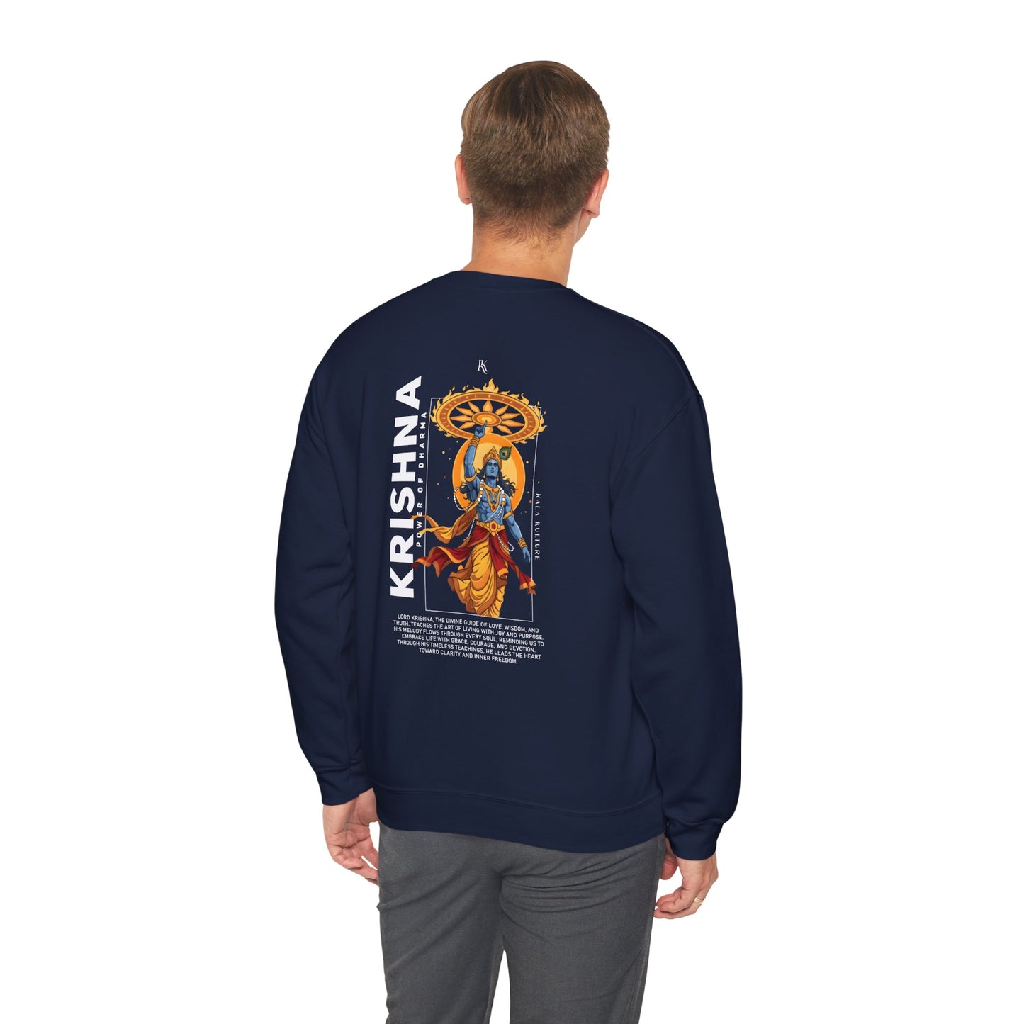 Krishna Graphic Sweatshirt — Divine Melody Illustration Tee