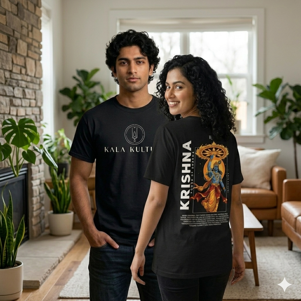 Krishna Graphic T‑Shirt — Divine Melody Illustration Tee