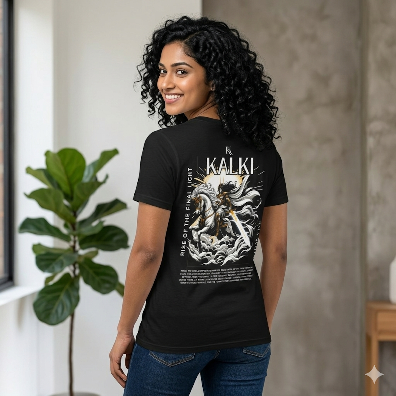 Kalki Oversized T‑Shirt — End of the Dark Age Illustration Tee