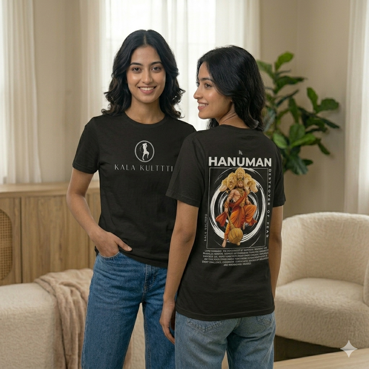 Hanuman Oversized T‑Shirt — Courage & Bhakti Illustration Tee