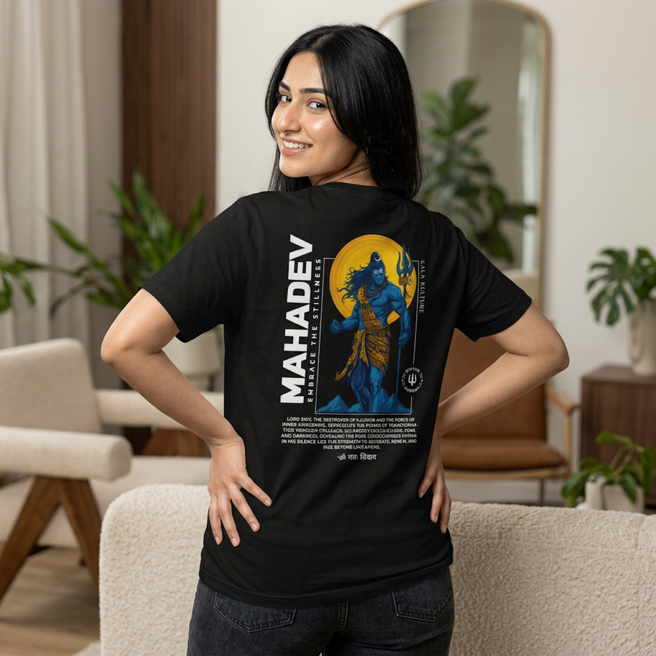 Mahadev Graphic T‑Shirt — Shiva Trident Illustration Tee
