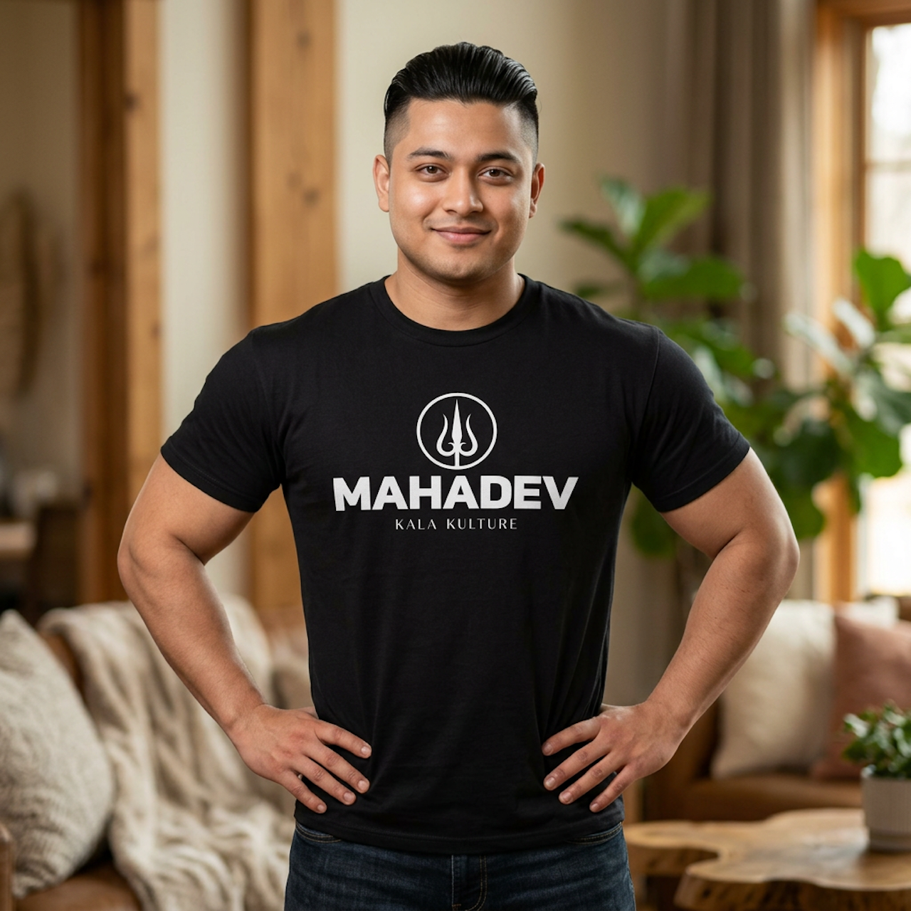 Mahadev Graphic T‑Shirt — Shiva Trident Illustration Tee