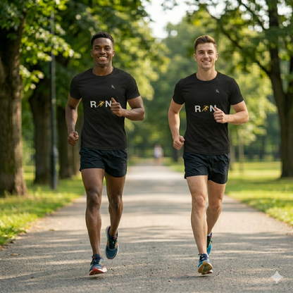 Run Oversized T‑Shirt — Chase Your Momentum Illustration Tee