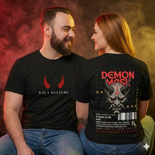 Demon Mask Oversized T‑Shirt — Fearless Within