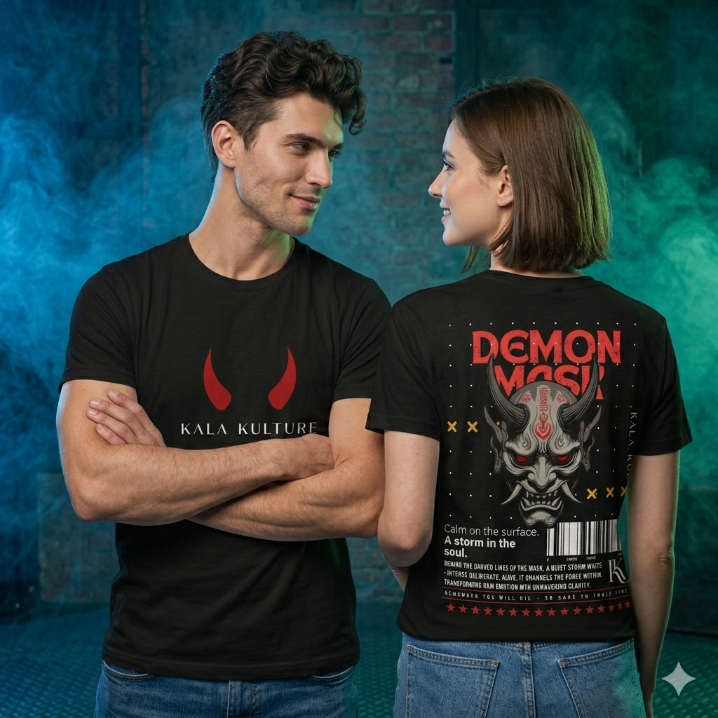 Demon Mask Oversized T‑Shirt — Fearless Within