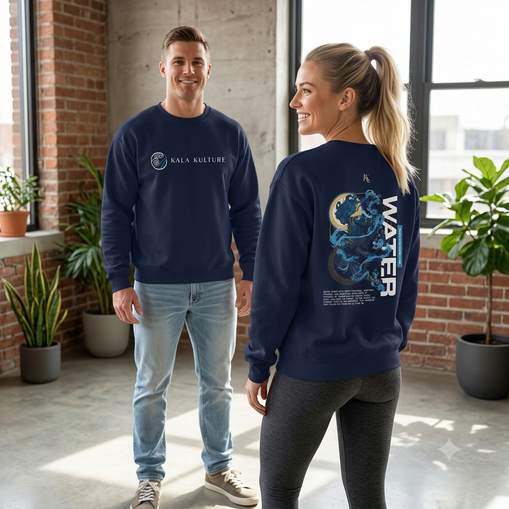 Water Oversized Sweatshirt — Calm & Clarity Illustration Tee