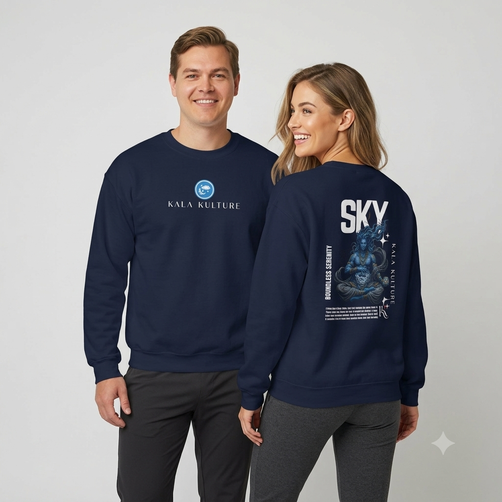 Sky Oversized Sweatshirt — Boundless Serenity Illustration Tee