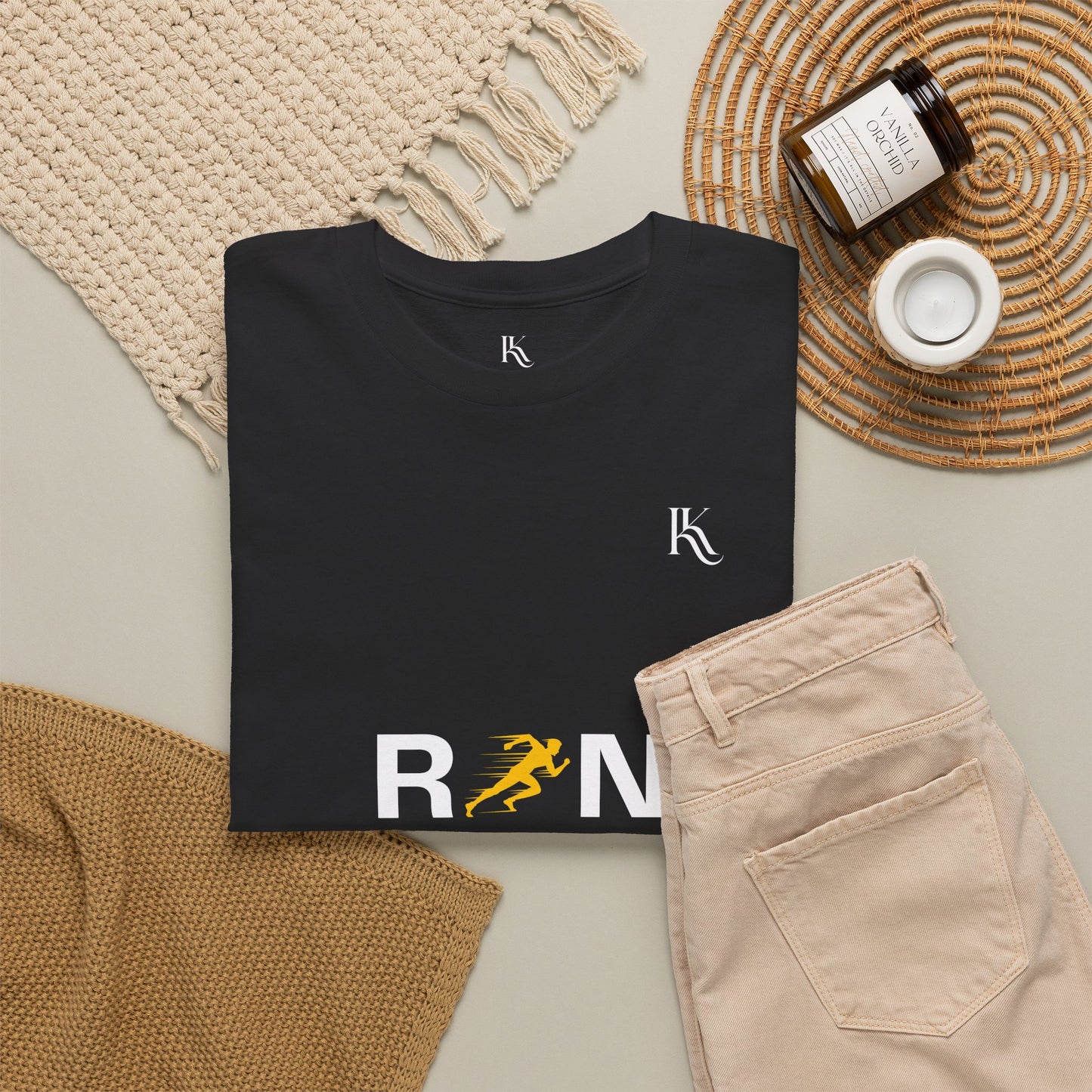 Run Oversized T‑Shirt — Chase Your Momentum Illustration Tee