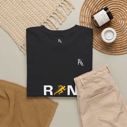 Run Oversized T‑Shirt — Chase Your Momentum Illustration Tee