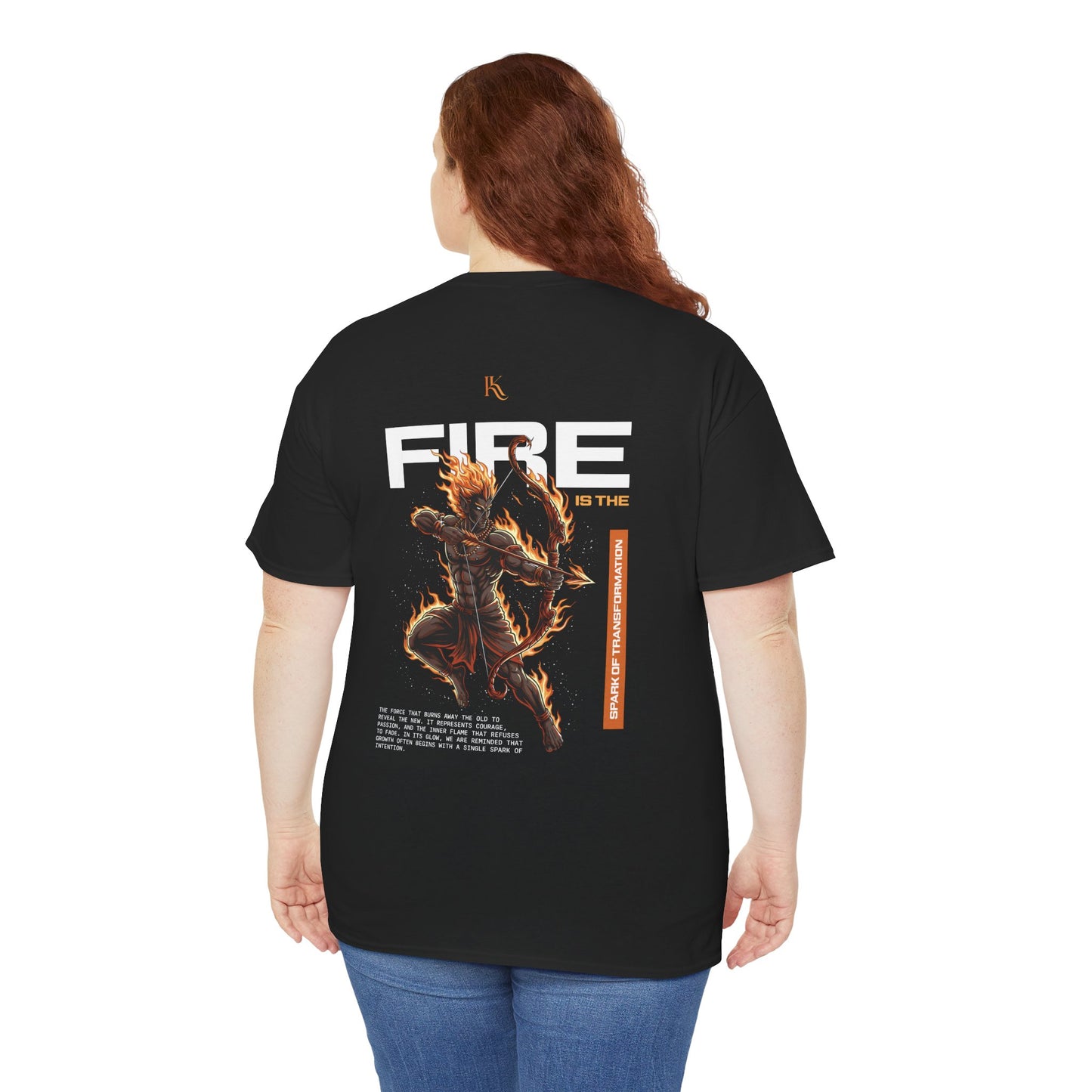 Fire Oversized T‑Shirt — Element of Power Illustration Tee