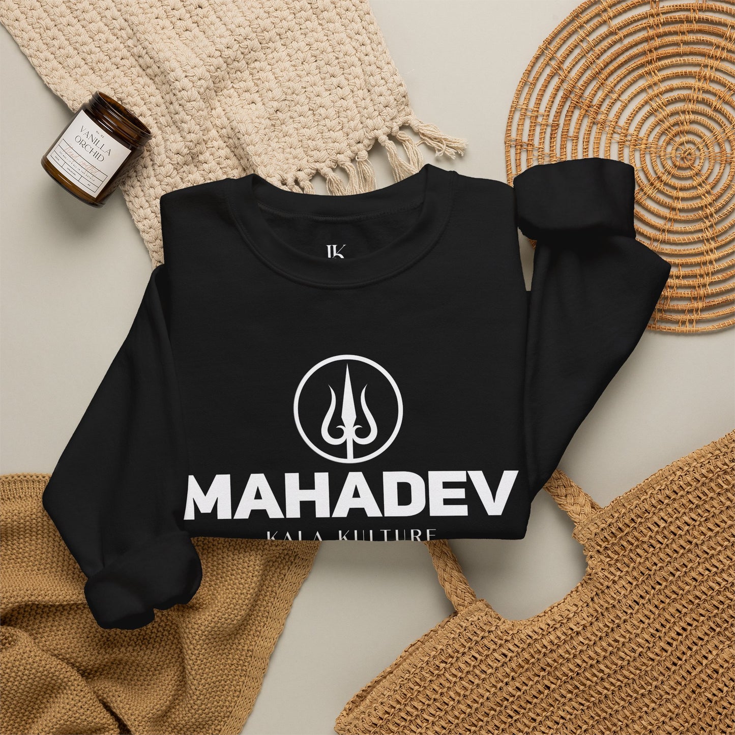 Mahadev Graphic Sweatshirt — Shiva Trident Illustration Tee