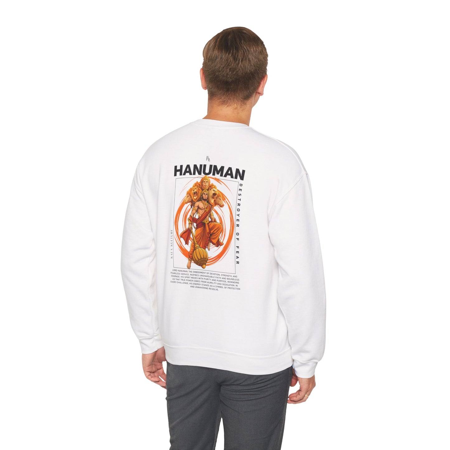 Hanuman Oversized Sweatshirt — Courage & Bhakti Illustration Tee